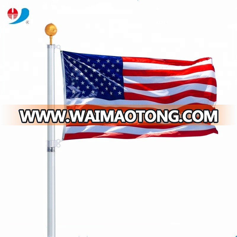 The most popular16ft Telescopic Aluminum Flag Pole with US Flag